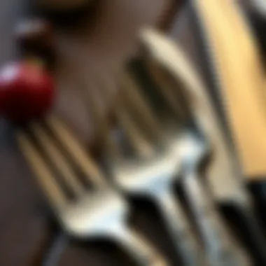 Artistry in Cutlery Design Close-up of intricate cutlery design details