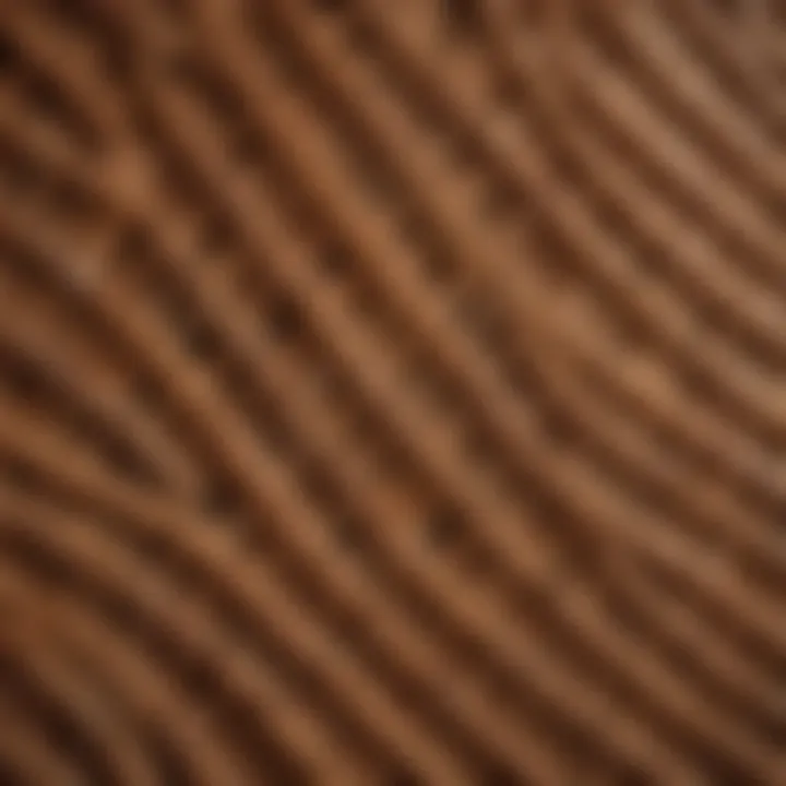 A close-up view of rattan material highlighting its natural texture and color