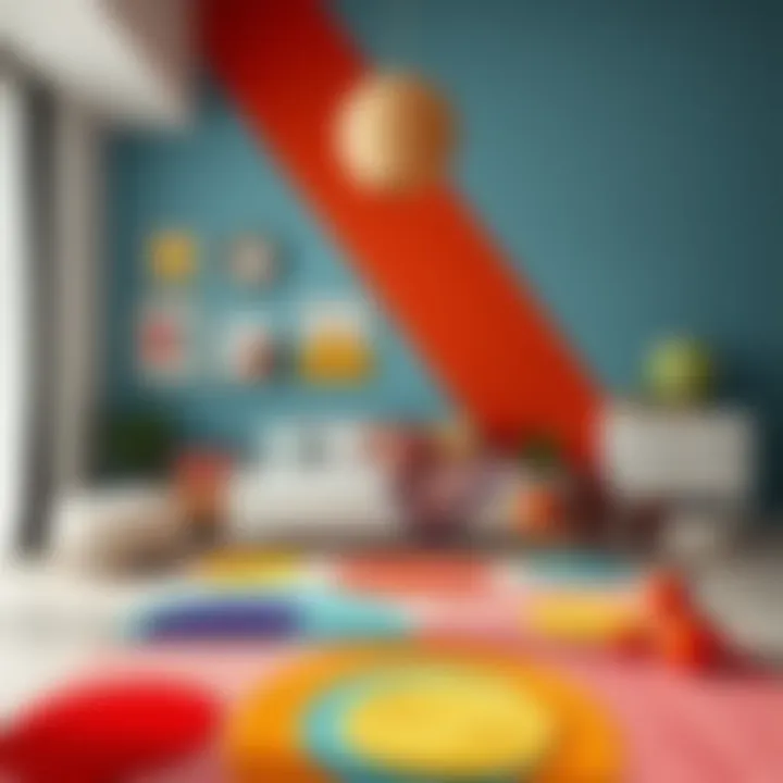 Colorful Washable Rug Enhancing Room Aesthetics A vibrant and colorful washable rug enhancing a child's room decor
