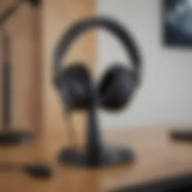 Sleek Design of Corsair Headphone Stand Elegant Corsair headphone stand showcasing sleek design