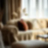 Elegant couch cover enhancing living room aesthetics