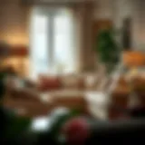 Elegant fabric couch cover enhancing living room decor