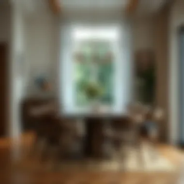 Cozy Dining Area with Walnut Furniture Cozy dining area featuring a walnut table and matching chairs