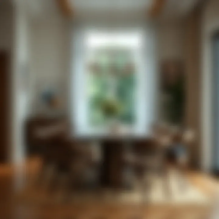 Cozy Dining Area with Walnut Furniture Cozy dining area featuring a walnut table and matching chairs