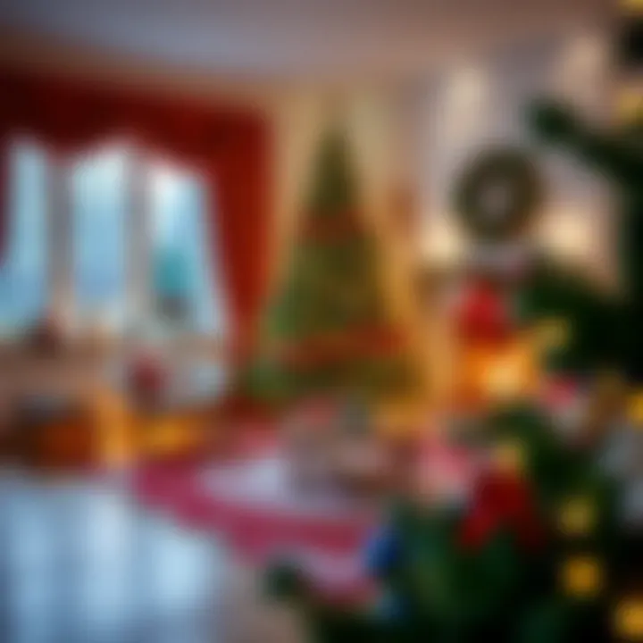 Creating a Harmonious Holiday Atmosphere A cozy living room adorned with a beautifully decorated Christmas tree and matching tree skirt