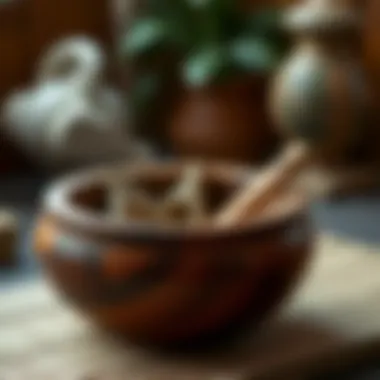 Attention to Detail: Craftsmanship in Wooden Pots Close-up of craftsmanship in a wooden pot