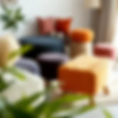 Diverse Cross-Legged Poufs for Every Taste Variety of cross-legged poufs displayed in a chic interior