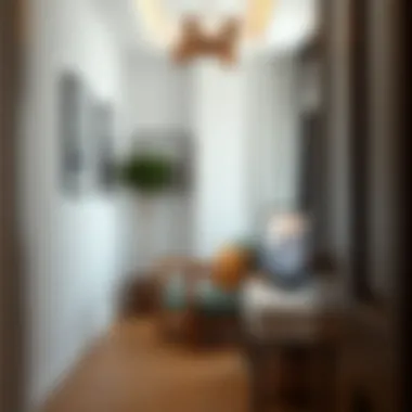 Artistic Decor for Narrow Room Aesthetics Artistic decor elements creating a stylish narrow room
