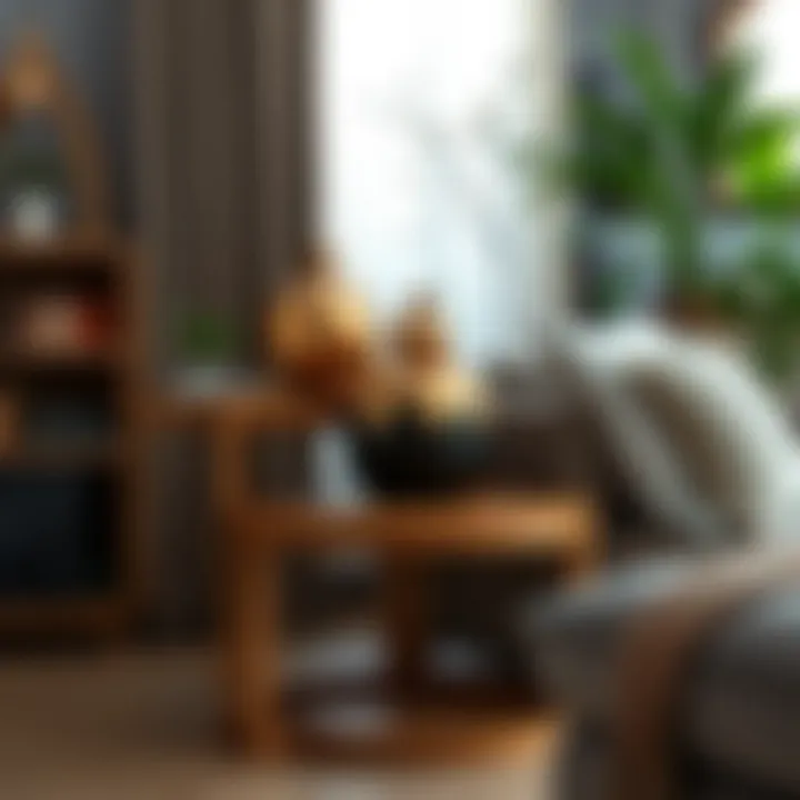 Decorative Wooden Side Table A beautifully designed wooden side table with decorative items on top