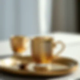 Elegant design of a perforated cup set showcasing aesthetic beauty