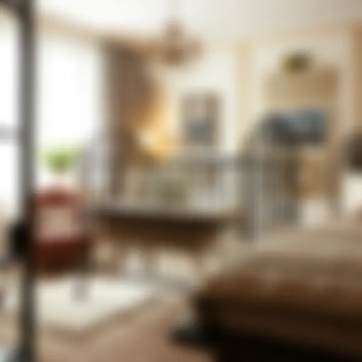 Aesthetic appeal of an iron baby crib in a chic bedroom setting