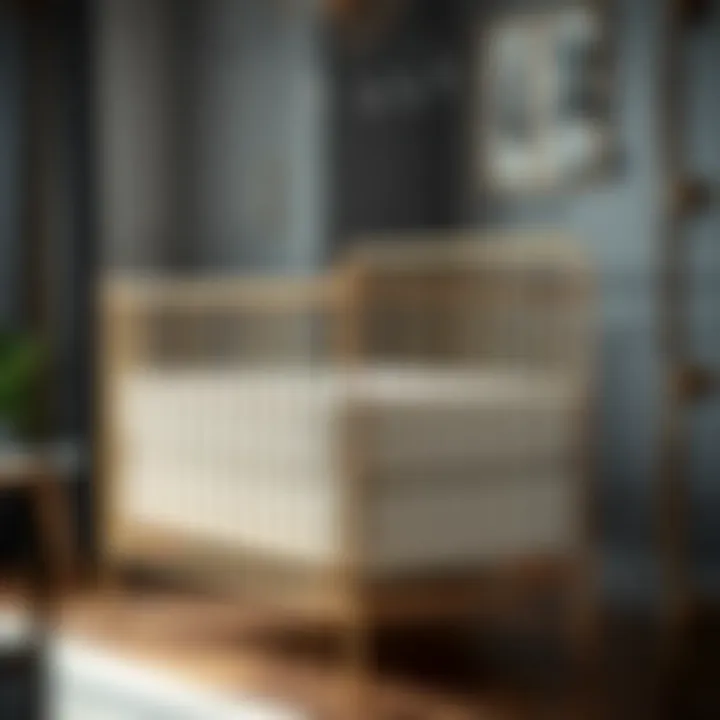 Elegant iron baby crib showcasing modern design elements