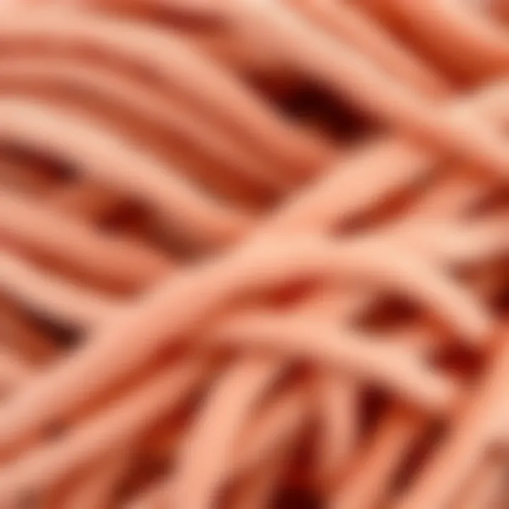 Close-Up of Velvet Yarn Texture Detailed close-up of the texture of velvet yarn