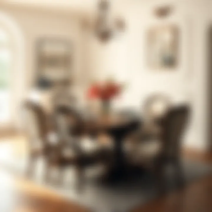 Classic Dining Table and Chairs Classic dining table and chairs arranged for a family meal