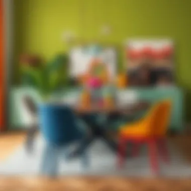 Vibrant Styles for Every Taste Colorful dining table set showcasing diverse styles