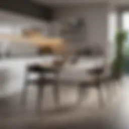 Contemporary design of a kitchen table showcasing elegance and functionality