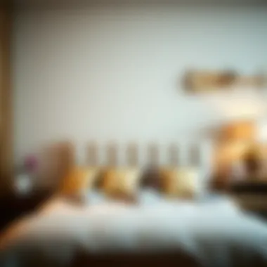 Step-by-step montage of a double bed base headboard installation