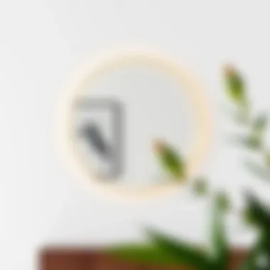 Contemporary minimalist wall mirror with geometric shape