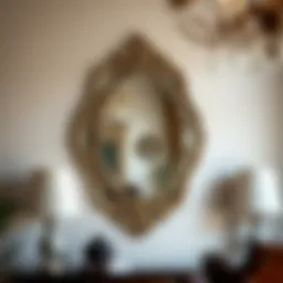 Elegant vintage wall mirror with intricate frame design