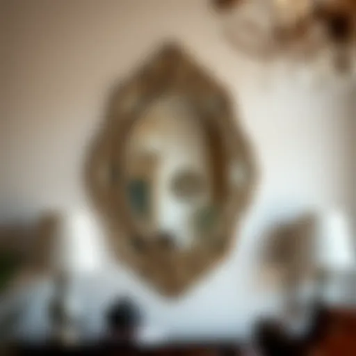 Elegant vintage wall mirror with intricate frame design