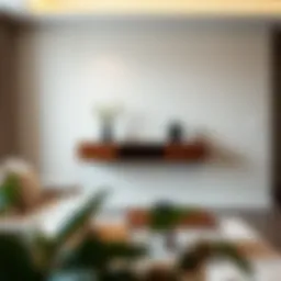 Elegant wall-mounted table in a modern living room setting