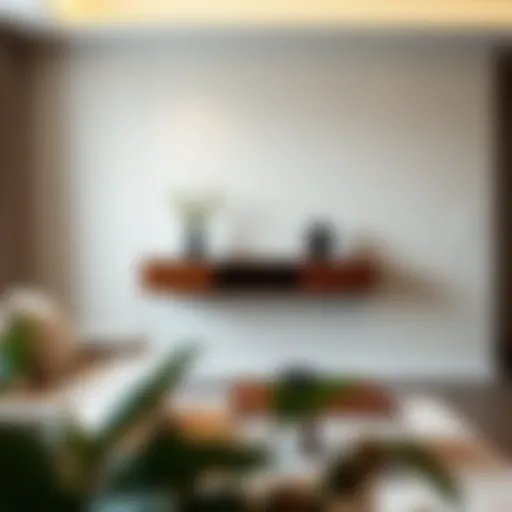 Elegant wall-mounted table in a modern living room setting