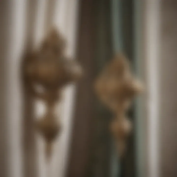 Artistic curtain finials adding a decorative touch