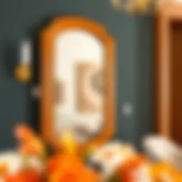 Elegant mirror with a warm color frame