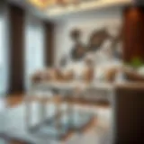 Elegant mirrored nesting tables in a modern living room setting