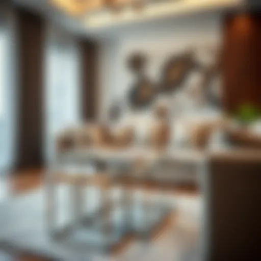 Stylish Mirrored Nesting Tables Elegant mirrored nesting tables in a modern living room setting