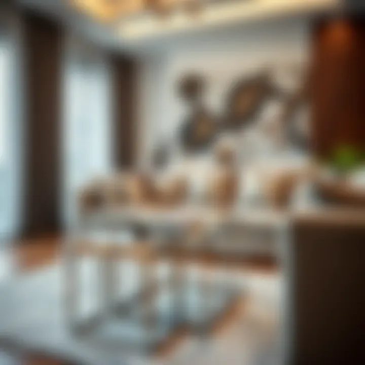 Stylish Mirrored Nesting Tables Elegant mirrored nesting tables in a modern living room setting