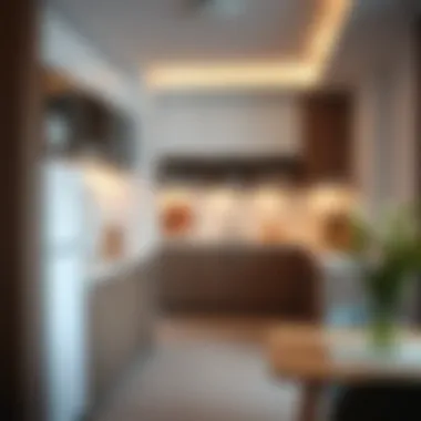 Elegant small kitchen with minimalist design and modern aesthetics