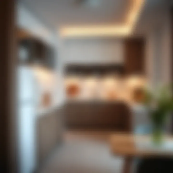 Elegant small kitchen with minimalist design and modern aesthetics