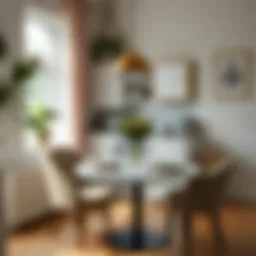 Elegant small kitchen table in a cozy dining area