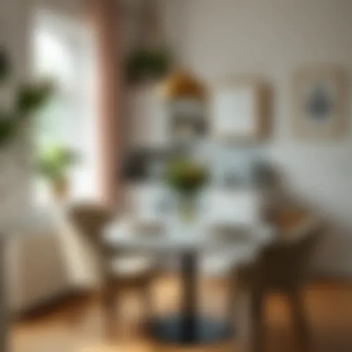 Elegant small kitchen table in a cozy dining area