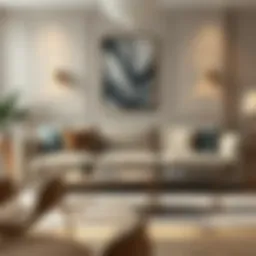 Elegant triple sofa in a stylish living room setting