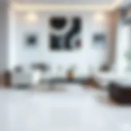 Elegant white sofa set in a modern living room
