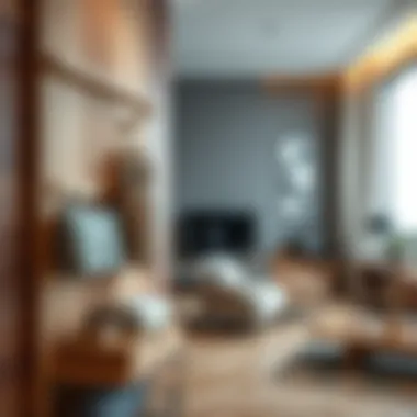 Elegant wooden wall-mounted coat rack in modern living space