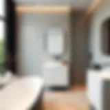 Sleek Modern Bathroom Design Modern bathroom design showcasing sleek fixtures and elegant finishes