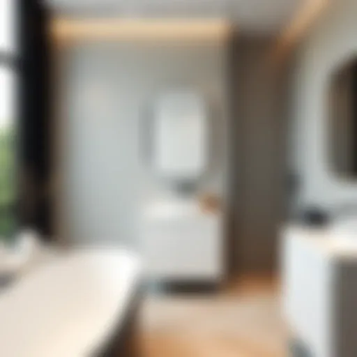 Sleek Modern Bathroom Design Modern bathroom design showcasing sleek fixtures and elegant finishes