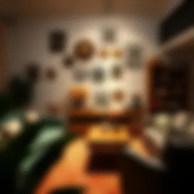 Eclectic Wall Decor in a Cozy Living Room A cozy living room with eclectic wall decor