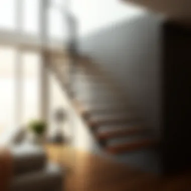 Contemporary Floating Stairs Contemporary floating stairs in a chic interior