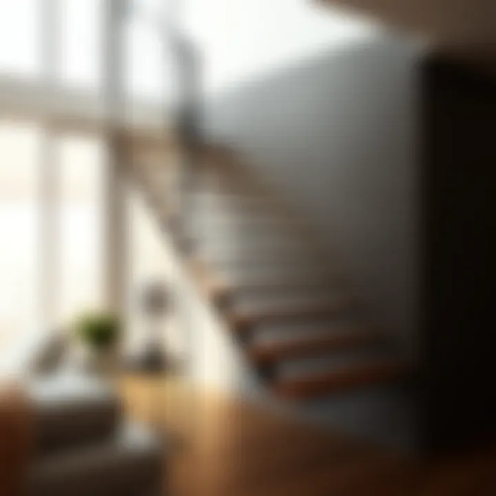 Contemporary Floating Stairs Contemporary floating stairs in a chic interior