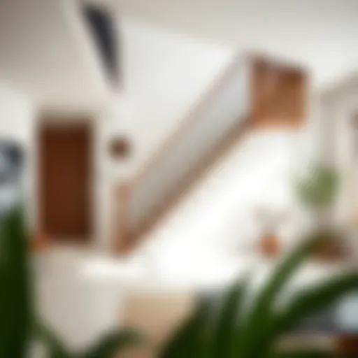 Elegant wooden staircase design in a modern home