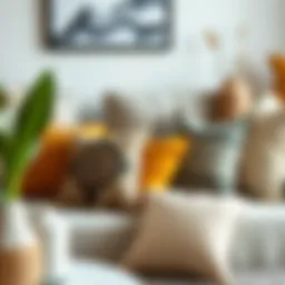 Cozy home environment with decorative cushions