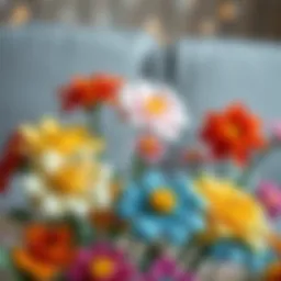 Colorful felt flowers in various designs