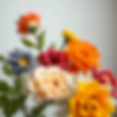 Beautifully Arranged Felt Flower Creations Finished felt flower arrangements