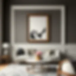 Elegant framed wallpaper showcasing geometric patterns