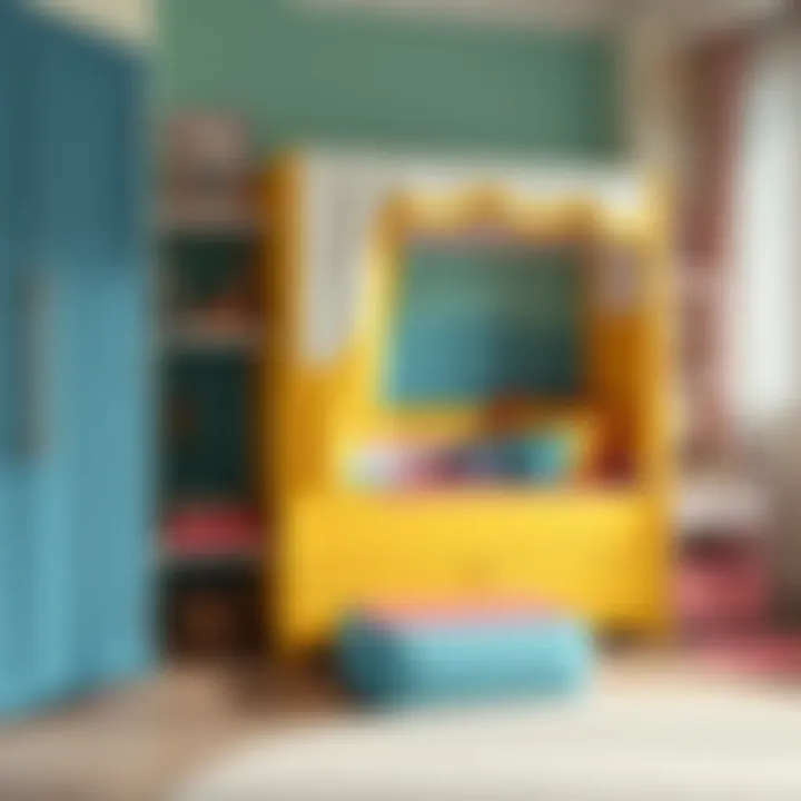 Functional Children's Bed with Storage Solutions Colorful and functional children's bed with storage