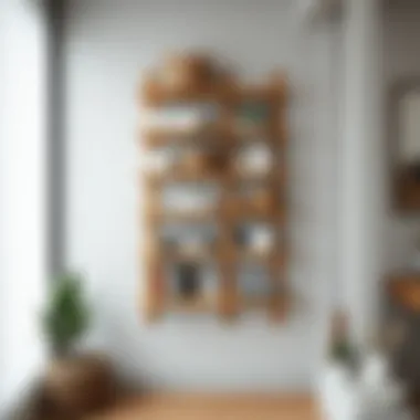 Functional wooden wall rack with ample storage for everyday items